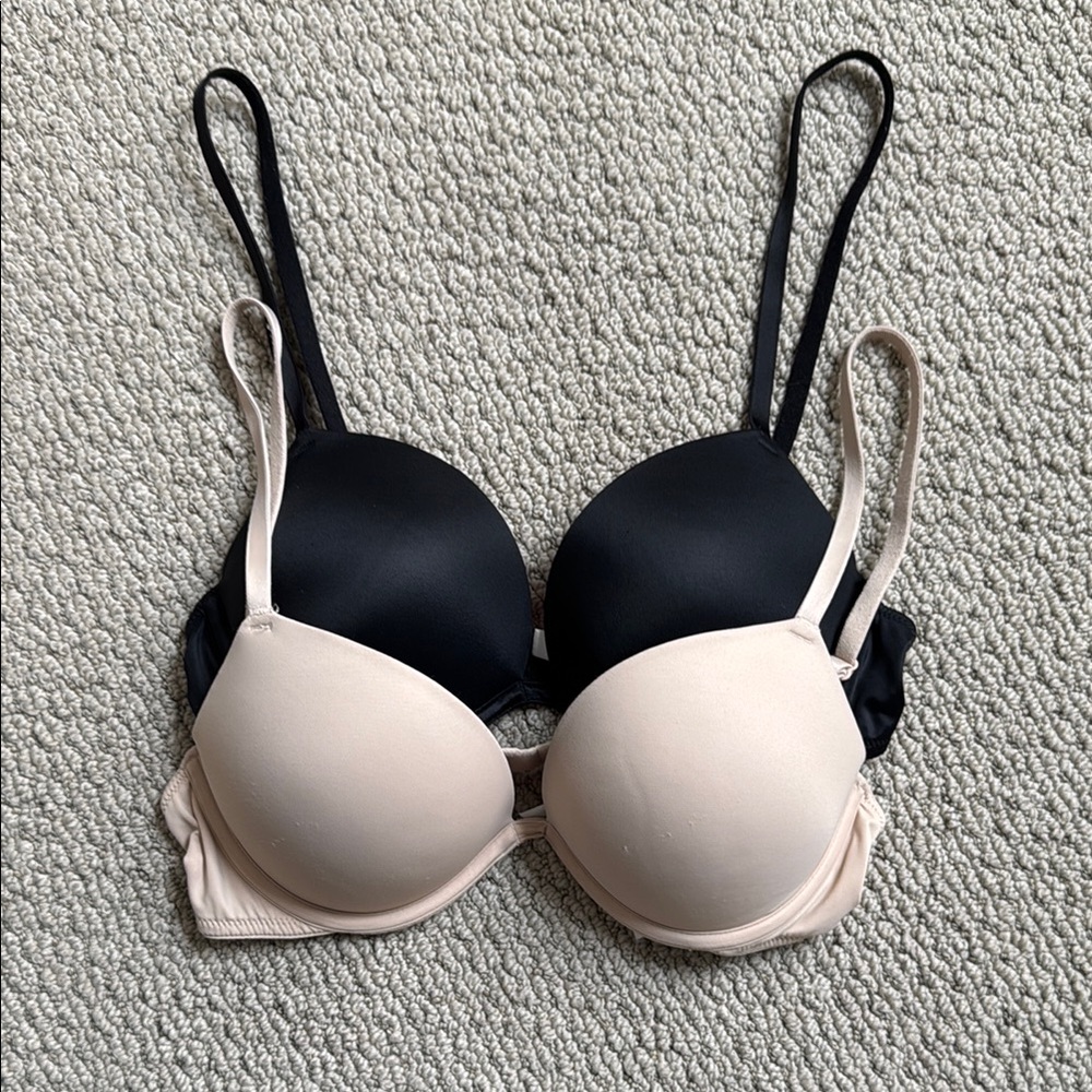 Victorias Secret PINK | Black and Beige Women's Bras Set